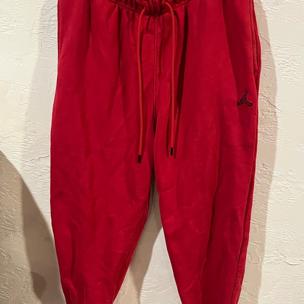 XL Jordan Red Joggers with Elastic Waistband